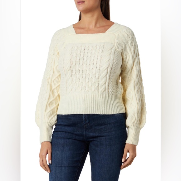 MISS SELFRIDGE CROPPED SQUARE NECK CABLE KNIT SWEATER!! - Picture 3 of 14